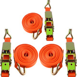 Cinta De Amarração Para Cabletape Cinta Catraca Laranja De 4 6m De Comprimento Em Kit X 3 Unidades