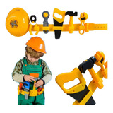 Cinto Construtor capacete ferramenta Brinquedo Infantil 9pçs