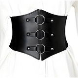 Cinto Corset Elástico Largo Com Fivela De Três Círculos  f 