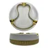 Cinzeiro De Mesa Redondo Luxo Charutos Branco E Dourado 20cm Liso