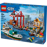 City Porto À Beira-mar Com Navio De Carga 1226 Peças Lego