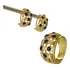 Cj Anel Bombe Brinco Ear Hook Safira Diamante Natural Ouro