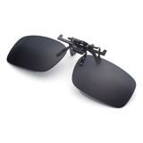 Clip On Adicional Sobrepor Oculos Polarizado Dirigir Pescar Cor Cinza Escuro Preto