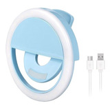 Clipe Anel Luz Deselfie Ring Light Flash Universal Portátil Cor Azul