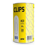 Clips Nr 8 0 Galvanizado  lata C 500g  Spiral Pt 1 Un Cor Prateado