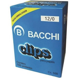 Clips P papel Galvanizado 12 0 Bacchi 500 Grs   Cx C  105 Un Cor Branco