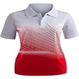 Clovery Camisa Feminina De Manga Curta Active Wear, Kwtts0190_red, Xxx-large (fits Like Us Xx-large)