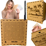 Cofre Cofrinho Desafio 5 Mil Mdf Caixa De Dinheiro Casal