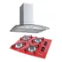 Coifa Gourmet Inox Curvo 60cm Cooktop Vermelho Safanelli