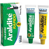 Cola Epóxi Araldite Profissional Tekbond 5 Minutos Cor Verde E Amarelo