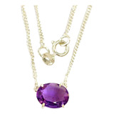 Colar Ametista Natural Oval
