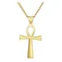 Colar Ankh Cruz Ansata Olho Hórus Chave Vida Maçonaria Ouro