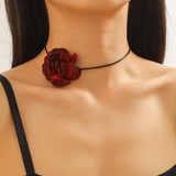 Colar Bijuteria Festa Luxo Choker Gargantilha Sexy Flor J82