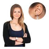 Colar Brinco Strass Perola