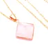 Colar C/pingente Delicado Pirâmide De Pedra Quartzo Rosa