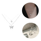 Colar Camadas Luxo Borboleta