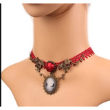 Colar Choker Camafeu Vermelho