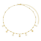 Colar Choker Estrela Folheado