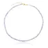 Colar Choker Pedra Jade Lilás Moderno Banhado A Ouro 18k