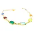 Colar Choker Pedra Quadrada Zircônia Colorida Folheado Ouro