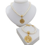 Colar Choker Perolas Arvore