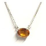 Colar Citrino Natural Oval