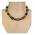 Colar Colorido, Preto, Verde, Terracota, Banho Ouro