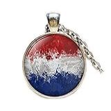 Colar Com Imagem De Arte, Pingente De Bandeira De Joias Da Holanda, Colares De Amsterdã Bandeira Dos Países Baixos Joias Medalhões