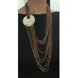 Colar Com Micangas Dourada