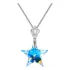 Colar Com Pingente De Estrela De Cristal Austríaco De Prata 