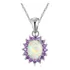  Colar Com Pingente De Opala Cinily-14k Banhado A Ouro Branc
