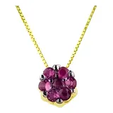 Colar Com Rubis Flor