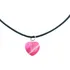 Colar Coração De Agata Rosa Natural Pedra Do Amor