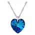 Colar Coração Swarovski 14mm Bermuda Blue