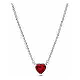 Colar Coracao Vermelho Brilhante