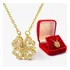 Colar Cordão Coração Trevo Feminino 4 Folhas Zircônia Luxo