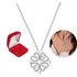 Colar Cordão Coração Trevo Feminino 4 Folhas Zircônia  Luxo