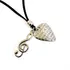 Colar Cordão Couro Masculino Clave Do Sol Palheta Guitarra