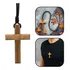 Colar Cordão Cruz Crucifixo Sem O Cristo Coroinha Madeira