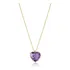 Colar Cordão Feminino 45cm + Coração Ametista Em Ouro 18k