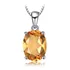 Colar Cordão Feminino Prata 925  Pedra Citrino Natural