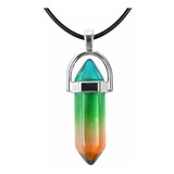 Colar Cordão Onix Pedra Da Lua Cristal Colorido Obelisco