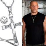Colar Cordão Unissex Cruz Pedras Toretto Velozes E Furiosos Cor Prateado