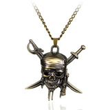 Colar Corrente Caveira Piratas