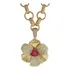 Colar Corrente Flor Zircônia Cristal Rubi Dourado Lihanna