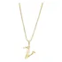 Colar Corrente Letra Lisa Inicial Presente Banhado Ouro 18k Cor Dourado V