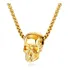 Colar Corrente Skull Rock Gótico Motocicleta Gold Punk Aço