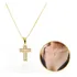Colar Correntinha Com Pingente Cruz Crucifixo Folheado Ouro
