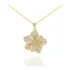 Colar Cravejado Flor Semijoia Zircônia Luxo Folheada A Ouro