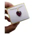 Colar Cristal Swarovski  Coração Garnet Ab 1,4 Cm Folh. Ouro